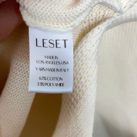 LESET May Polo V Neck Sweater Off White Cream {K30} - Picture 10 of 11